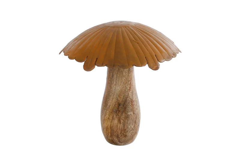 Skulptur Pilz "Wout" L natur/rost Mango 14x14x17cm