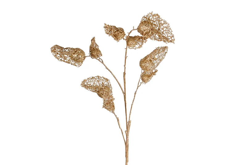 Kunstzweig "Physalis 9x" XL goldene Seide 125cm