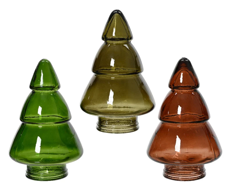 Baumglasdeko 3er Set Herbst D10 H21,5cm