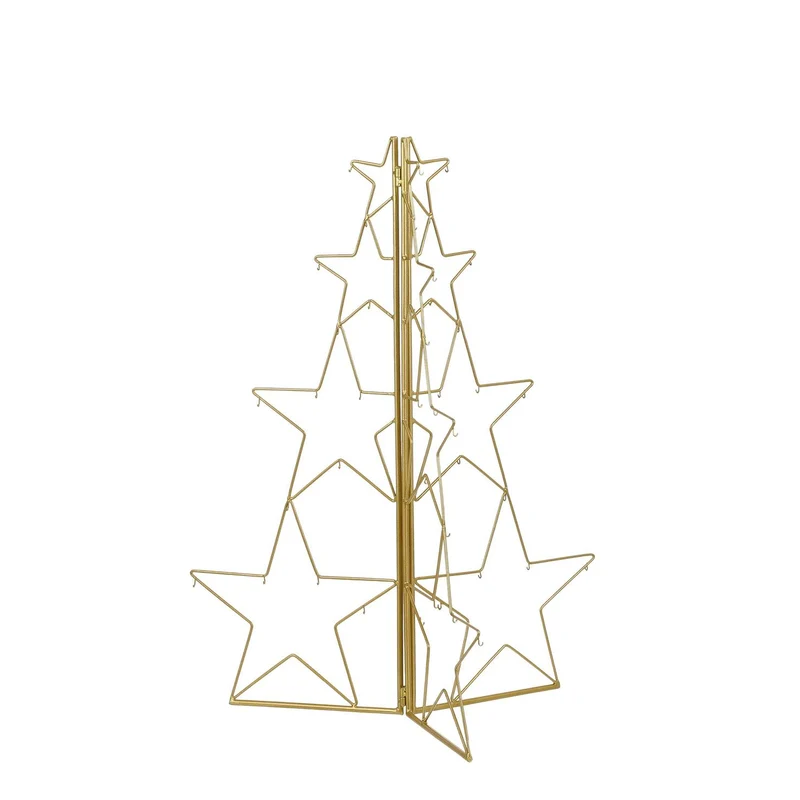 Weihnachtsbaumdekoration, faltbar, goldfarben - L51 x B51 x H78 cm
