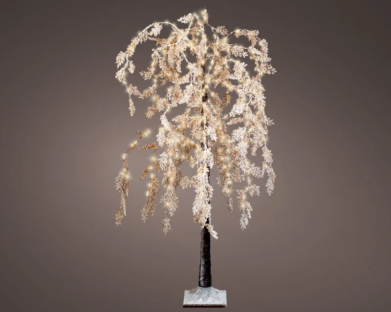 Baum mit weißen Blüten, Außenbereich, warmweiß, H180cm, 360 Micro-LEDs