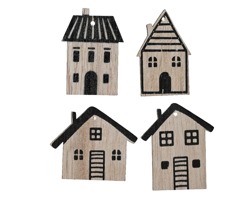 Haus Triplex 4er-Set Natur 11,5x11,5x1,5cm