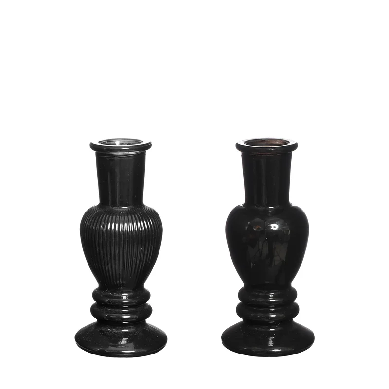 Venice Kerzenhalter H. 11,3 Ø 5 schwarz 2-teilig