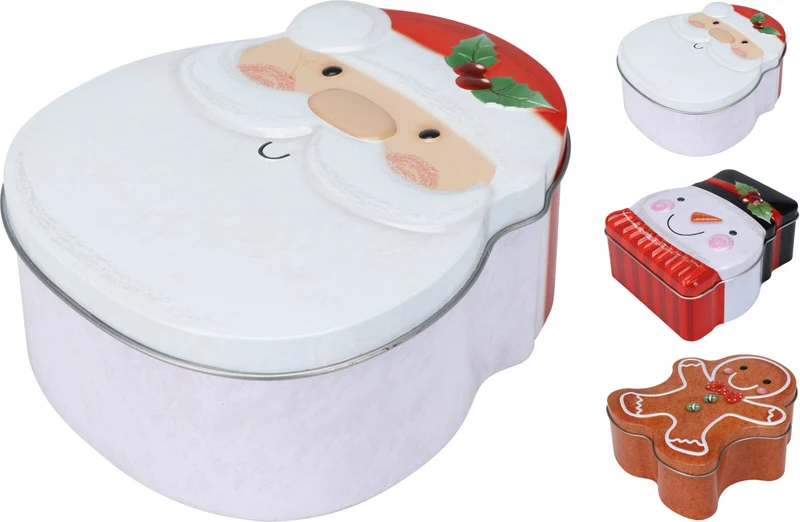VORRATSDOSE 13X11X5CM 3 VERSCHIEDENE WEIHNACHTSMOTIVE