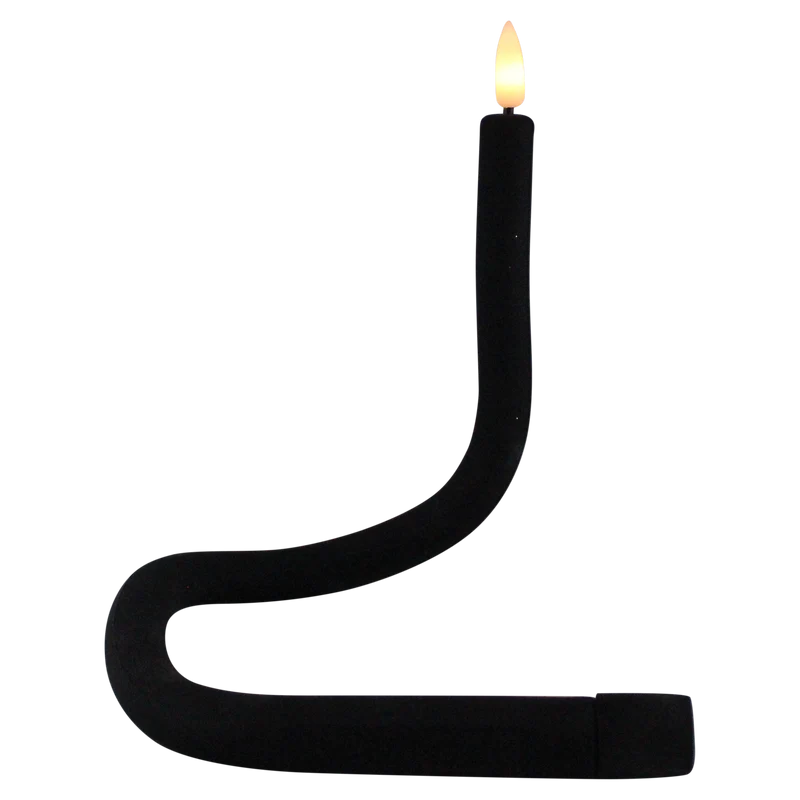 Kerze "Flex" schwarz glatt Silikon 41cm 1xAAA exkl. Batterie