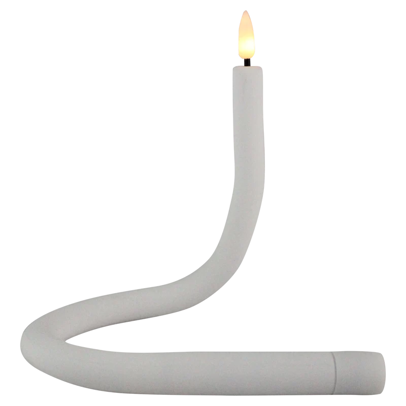 Kerze "Flex" weiß glatt Silikon 41cm 1xAAA exkl. Batterie