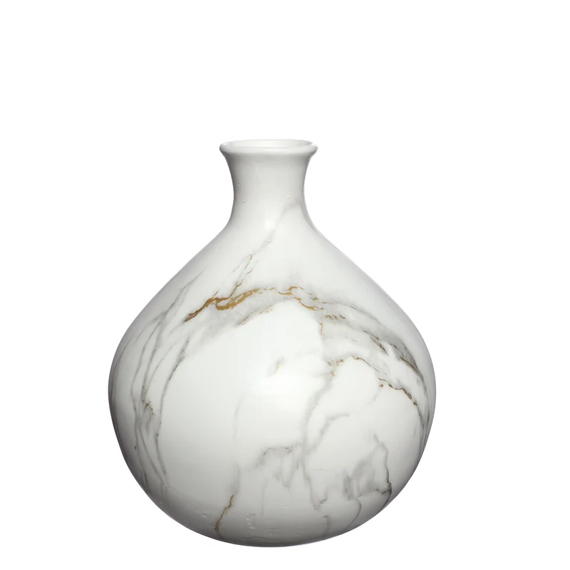 Dazzle Vase Marmor Ø23 x H.25 weiß gold