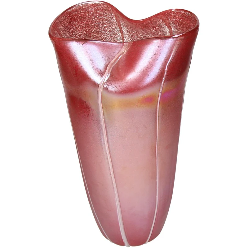 Vase aus Glas, Rot, 19,5 x 17,5 x 36,5 cm