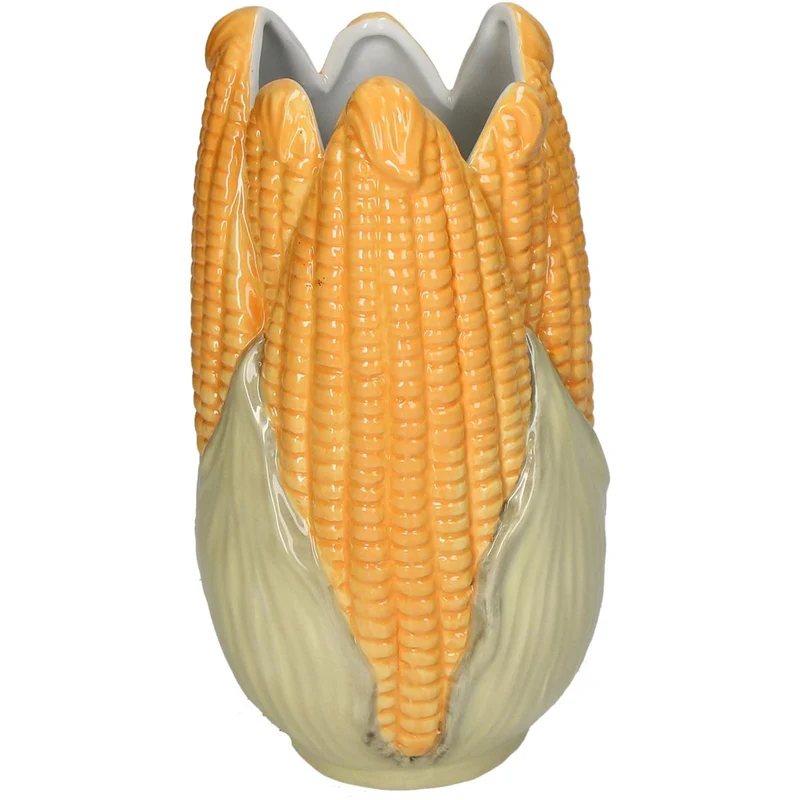 Vase Mais-Steingut Gelb 12x12x22cm