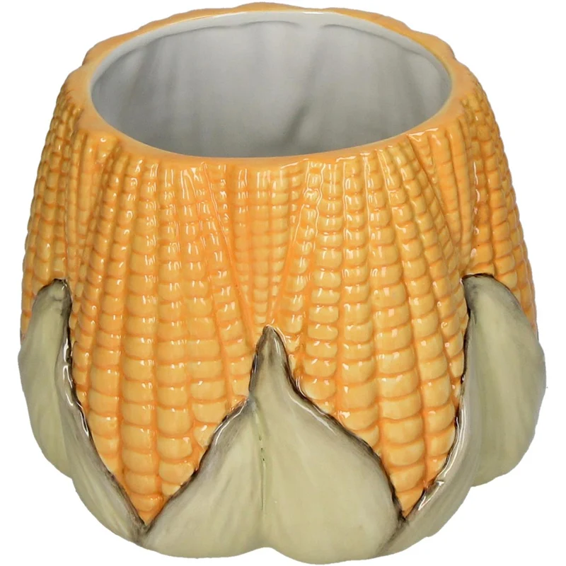 Pflanzgefäß Corn Steingut Gelb 16,5x16,5x13cm