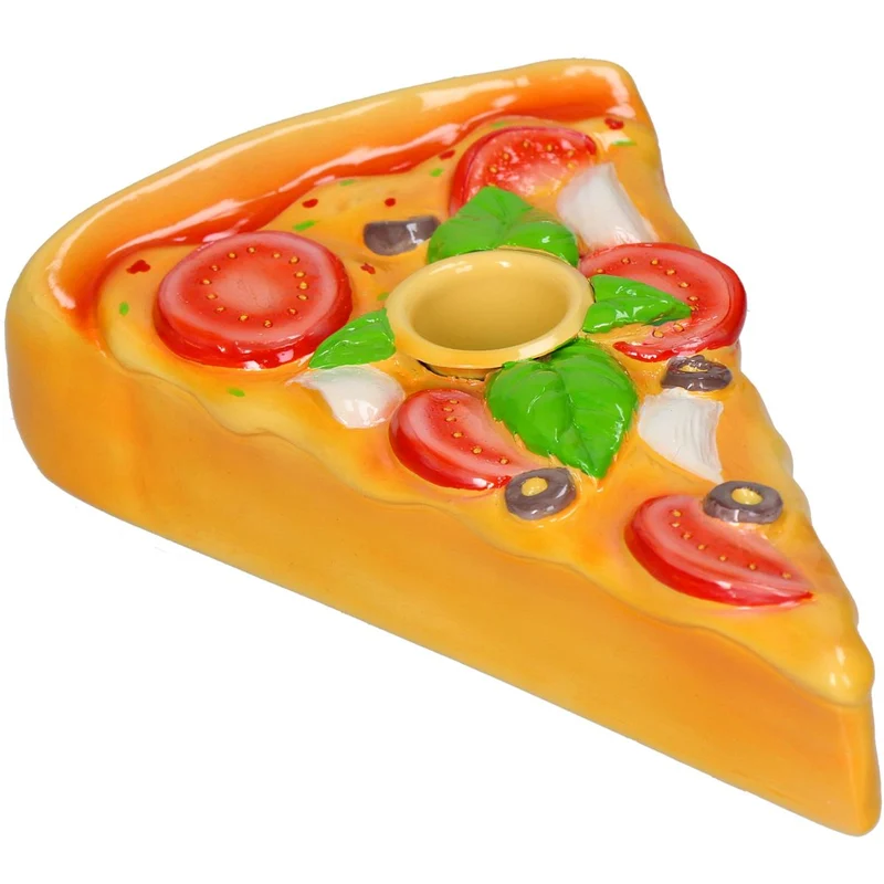 Kerzenständer Pizzastück Polyresin Mehrfarbig 11x16x3,5cm