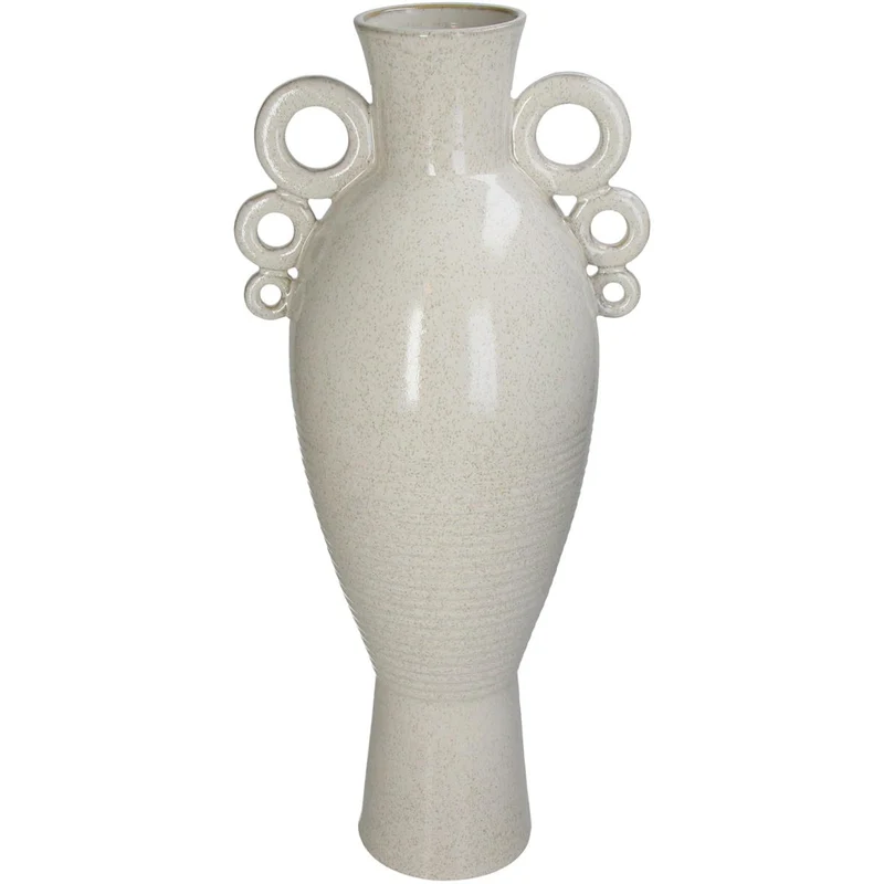 Vase Steingut Weiß 24,5x20x54cm