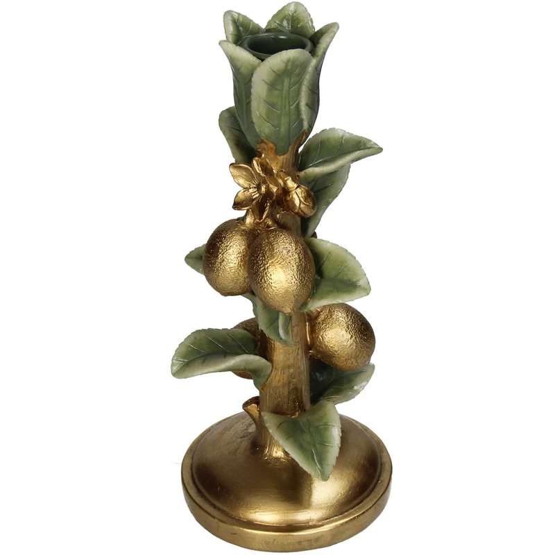 Kerzenständer aus Polyresin, limettengrün, 11x10,5x23,5cm