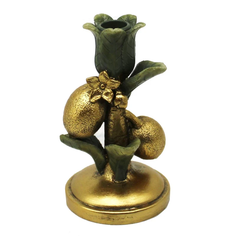 Kerzenständer Zitrone Polyresin Grün 10x10x17,5cm