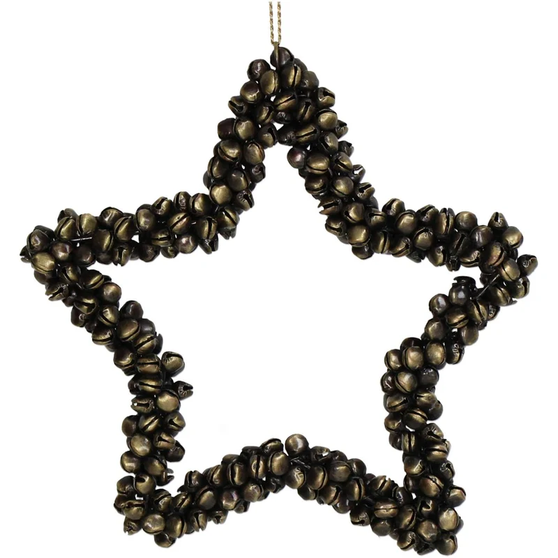 Ornament Glocken Stern Metall Bronze 16cm
