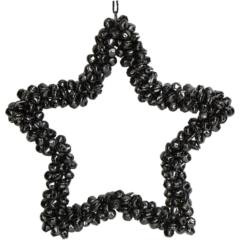 Ornamentglocken Stern Metall Anthrazit 16cm