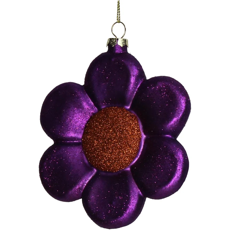 Ornament Blume Glas Lila 11,7cm
