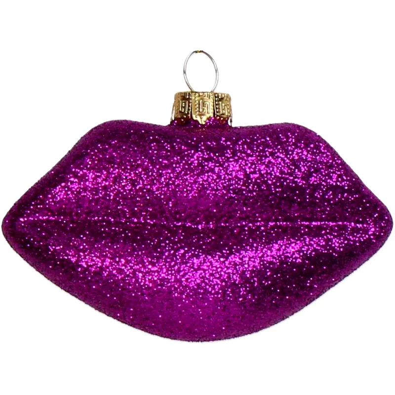 Ornament Lippen Glas Lila 9,5 cm