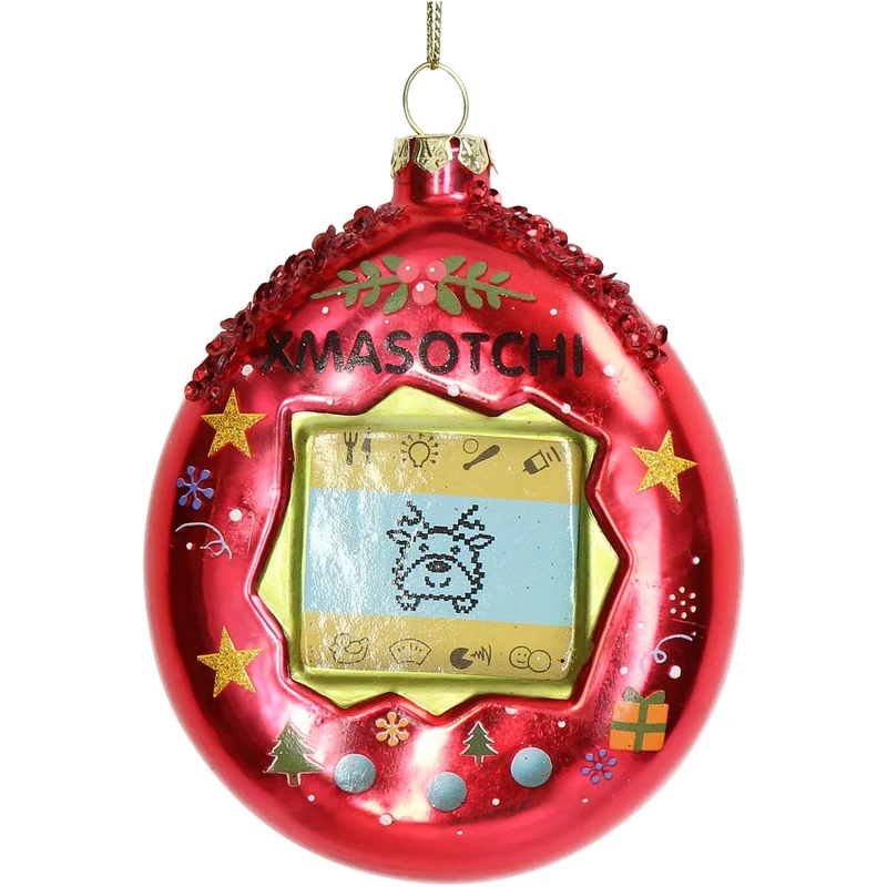 Ornament Tamagotchi Glas Rot 11,6cm