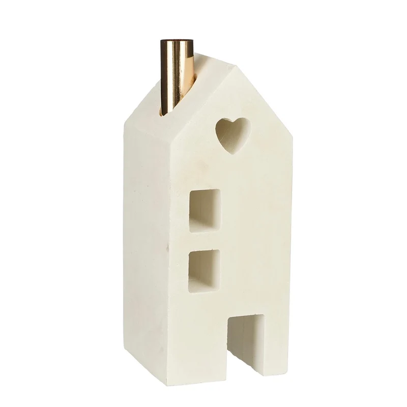 Hausdekoration weiß - L9,5 x B10 x H24 cm