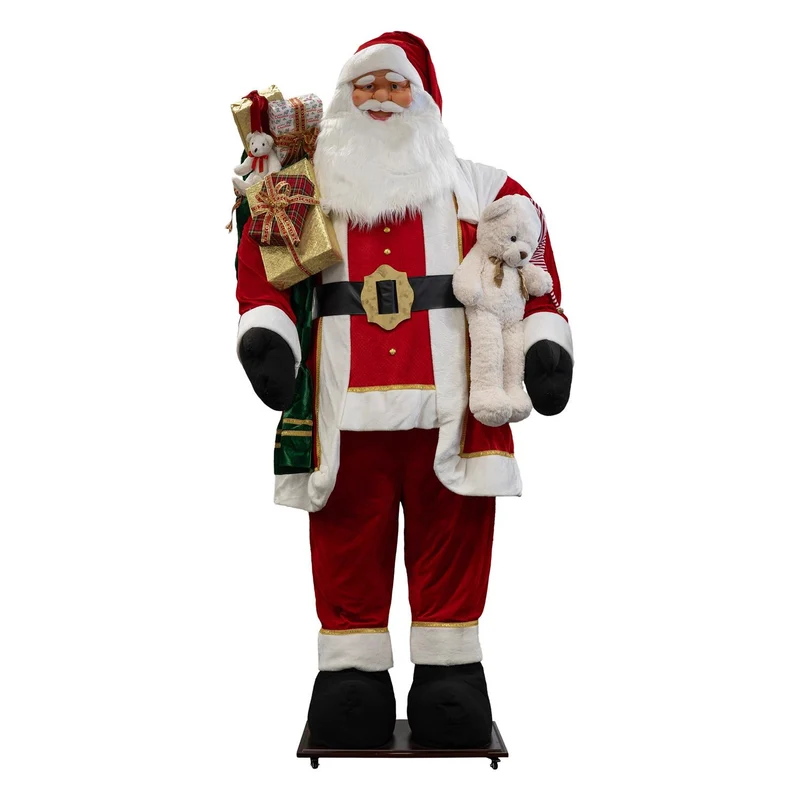 Riesiger Weihnachtsmann, rot, einziehbar - L130 x B110 x H380 cm