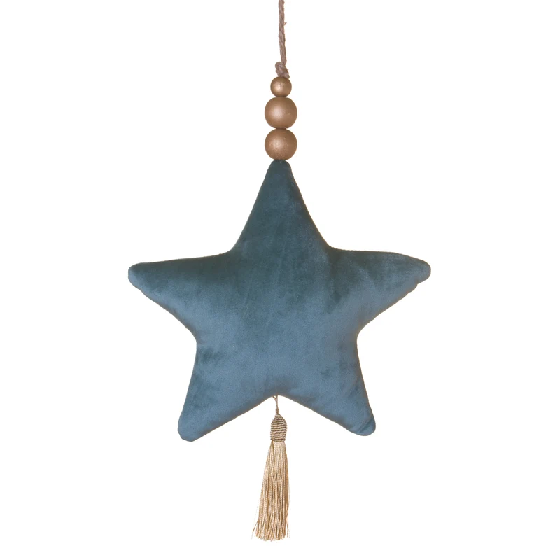 Anhänger Star Velvet 22x5x22cm Türkis