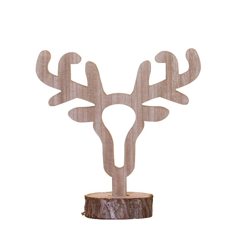 Hirschsockel Holz 10x10x25cm Natur