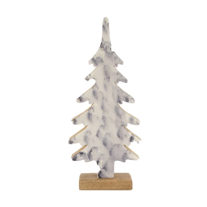Baum Mango Holz 38x17x5cm Grau