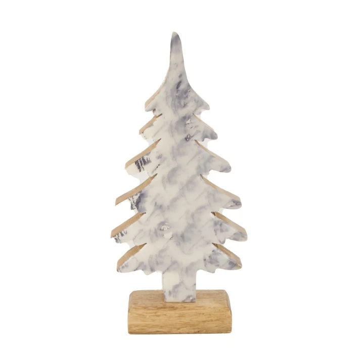 Baum Mango Holz 28x14x5cm Grau