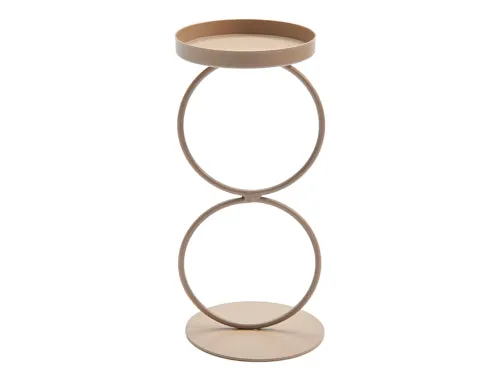 Metall-Doppelring-Kerzenhalter 19cm taupe