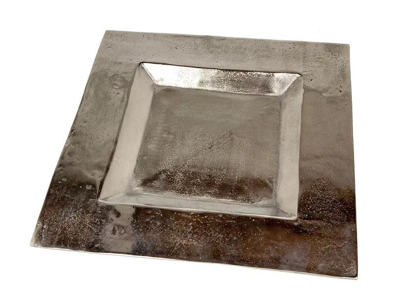 Aluminiumschale quadratisch 59x59x3cm Silber