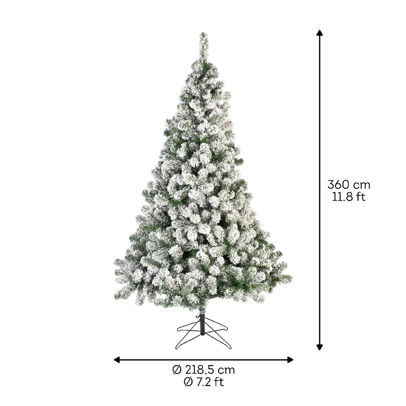 Kaiserlicher Tannenbaum schneeweiß/grün Ø 219 H 360 cm