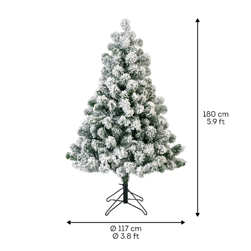 Kaiserlicher Tannenbaum schneeweiß/grün Ø117 H180 cm