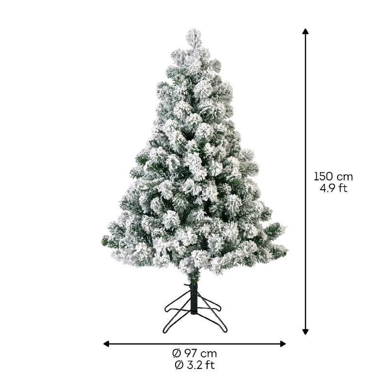 Kaiserlicher Tannenbaum schneeweiß/grün Ø97 H150 cm