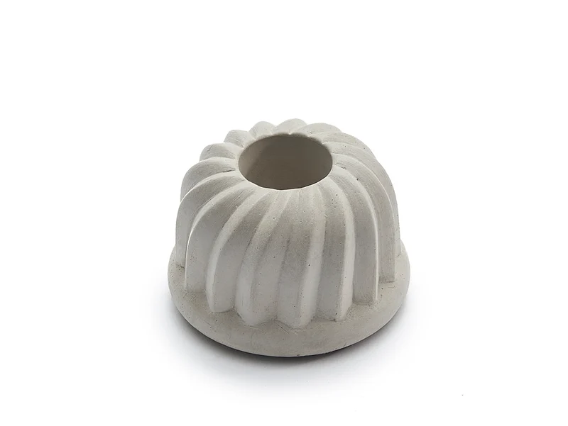 Kerzenhalter aus Zement, Turbanform, Ø 6 cm