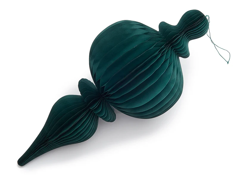 Papierornament-Anhänger Ø35x78cm smaragdgrün