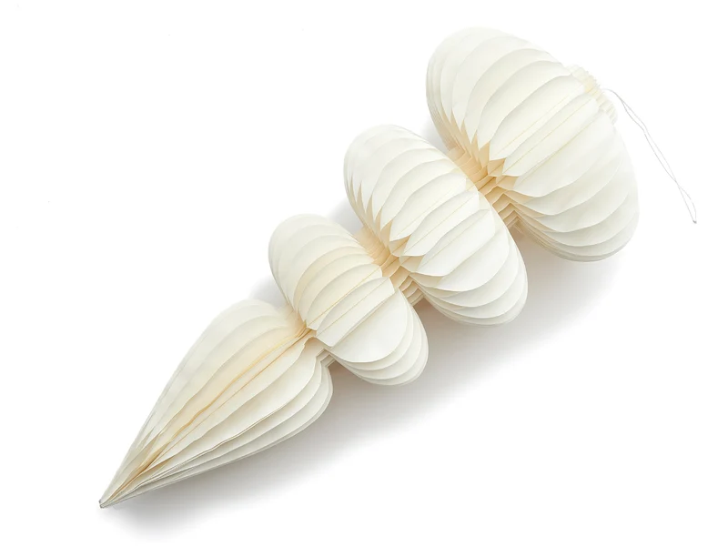 Papierkegel-Hängeleuchte Ø35x78cm creme