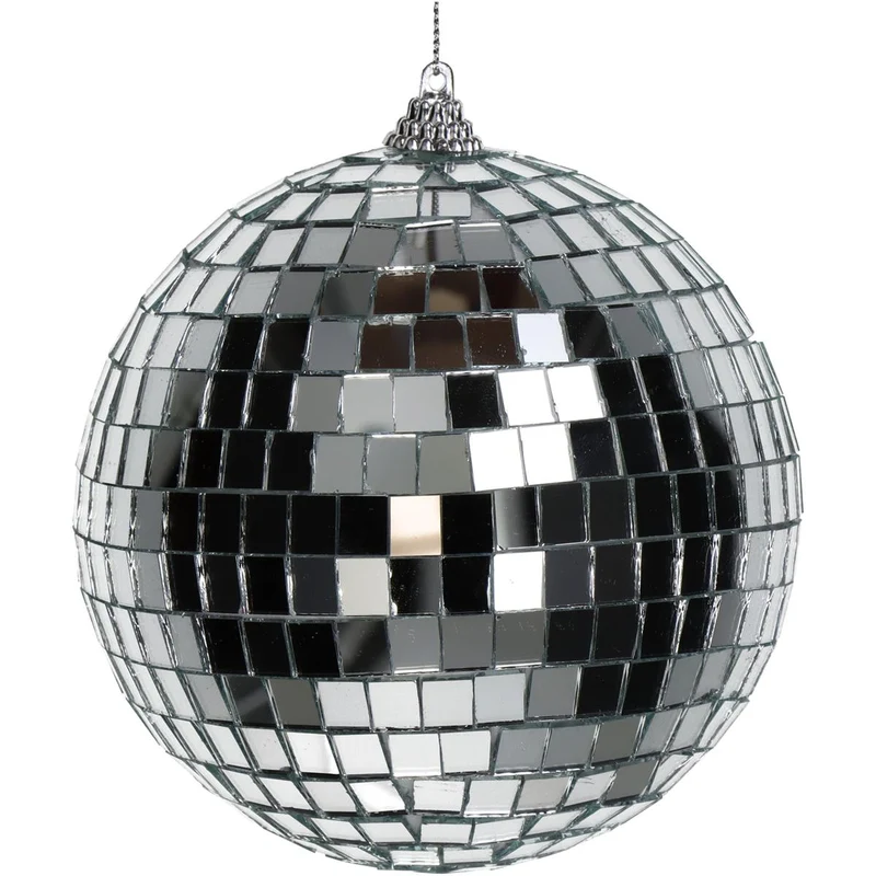 Ornament Diskokugel Silber 12x12x14cm