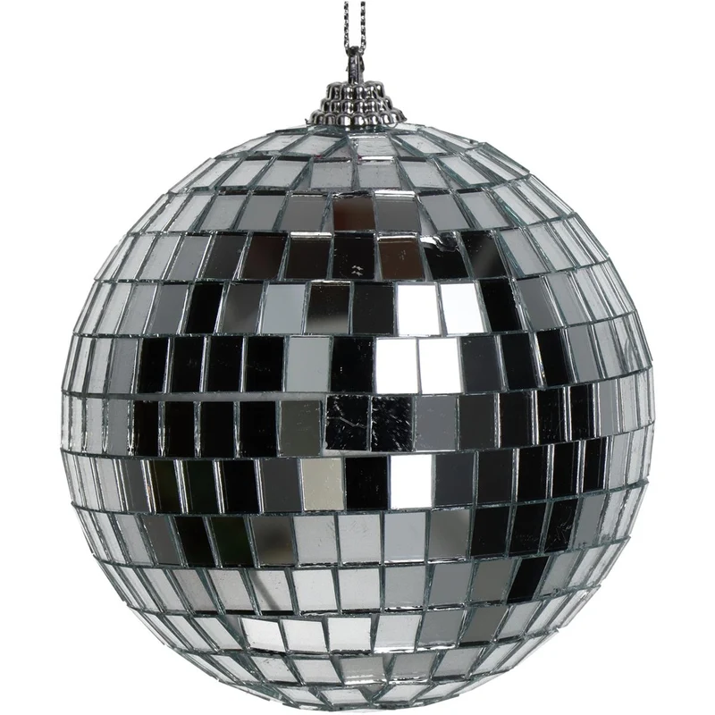 Ornament Diskokugel Glas Silber 10cm