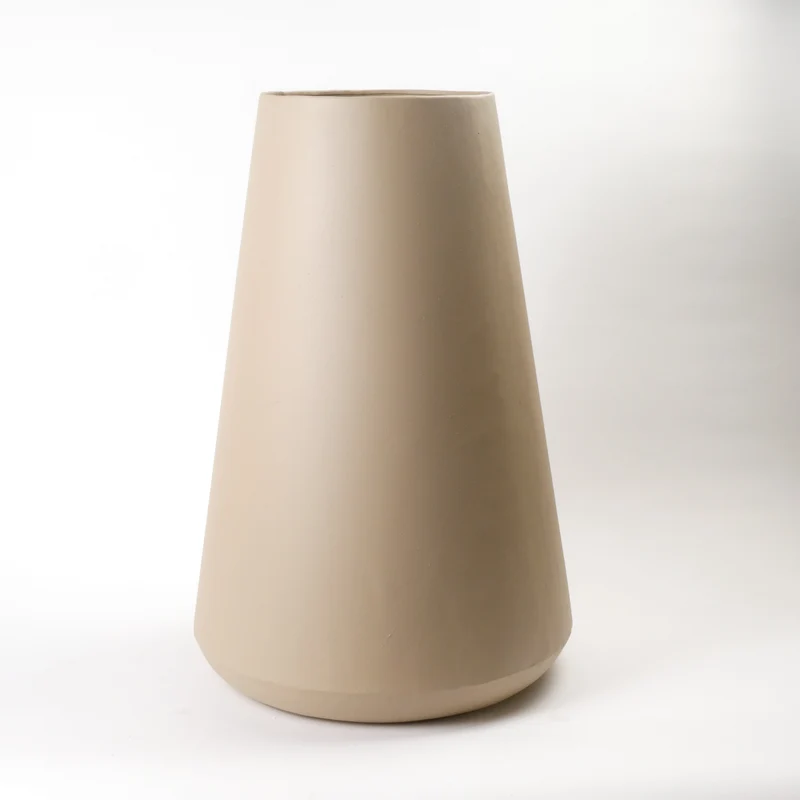 Vase Metall Taupe Textur Ø37x65cm