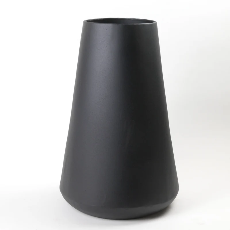 Vase Metall Schwarz Textur Ø37x65cm
