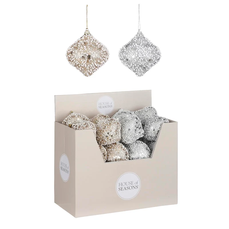 Ornament aus Silber und Gold, 2er-Set, Display - H 8,5 x D 8 cm