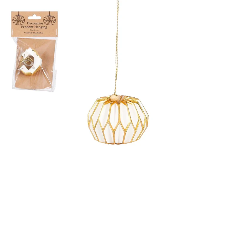 Ornament Wabenmuster weiß - H6,5 x D8cm