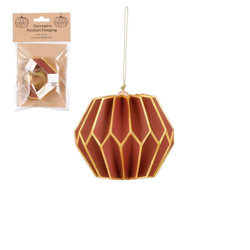 Wabenförmiges Ornament, rot - H10 x D12 cm