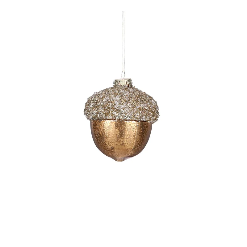 Eichelornament aus Gold - Ø 10 cm