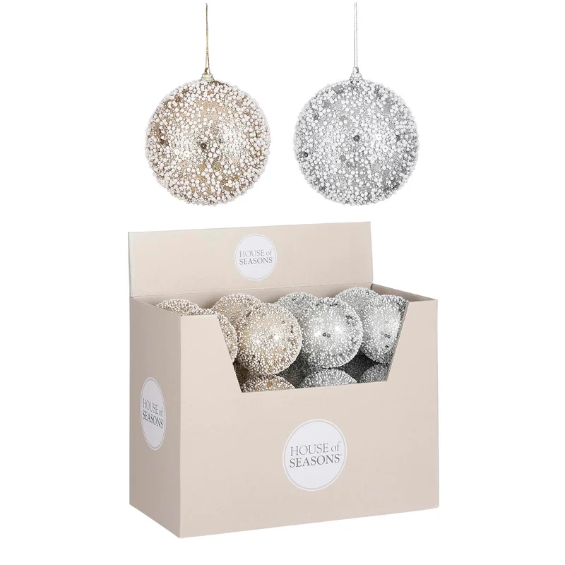 Unzerbrechlicher Ball, Silber/Gold, 2er-Sortiment, Display - H10 x D10 cm