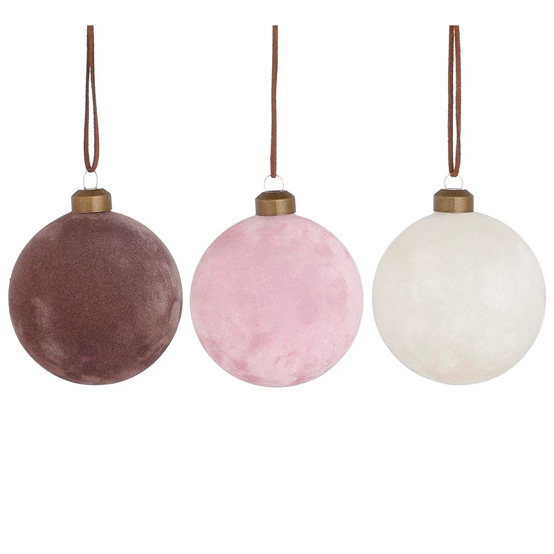 Glasballen weiß lila rosa 3er Sortiment Display - Ø 8cm