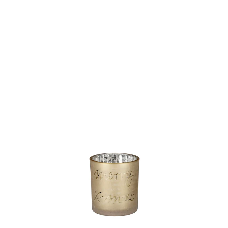 Arya Teelichthalter gold - H8 x D7 cm