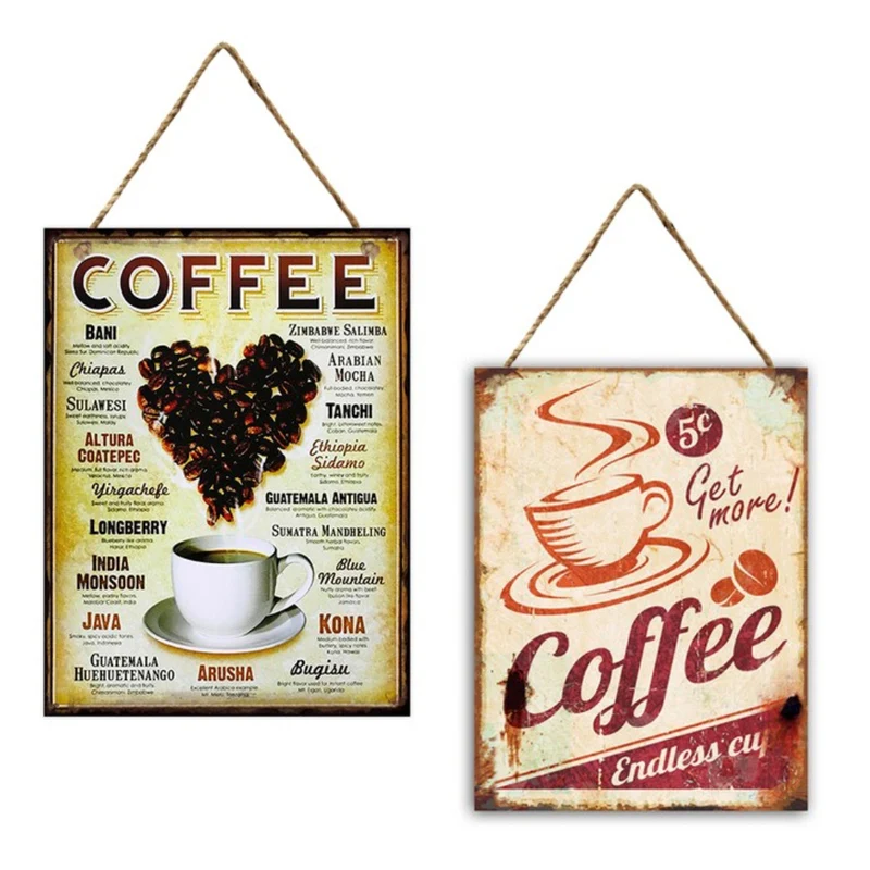 Wandhänger 30x40cm Metall Kaffeemischung/2