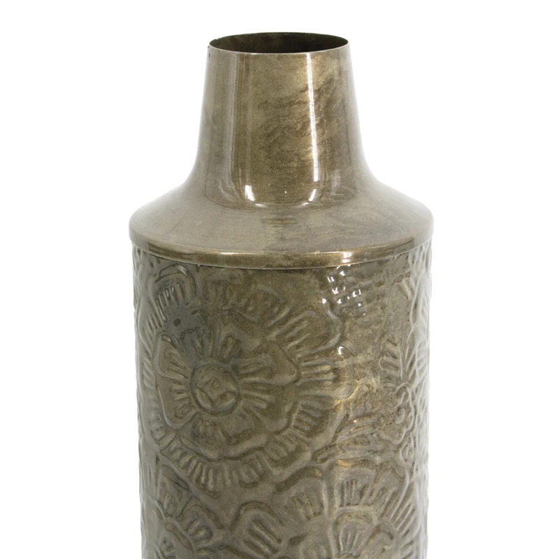 Metallvase olive 6,5x14x41cm